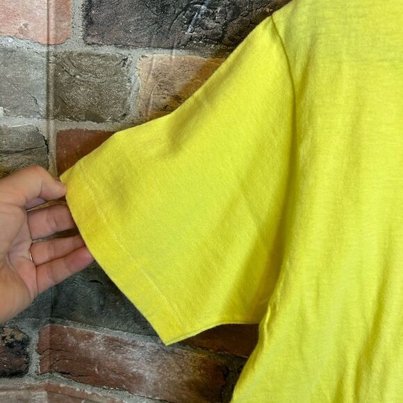 5 for $25🔥Vintage Hanes Yellow Single Stitch Cotton T-Shirt Medium (38-40) - Picture 4 of 8